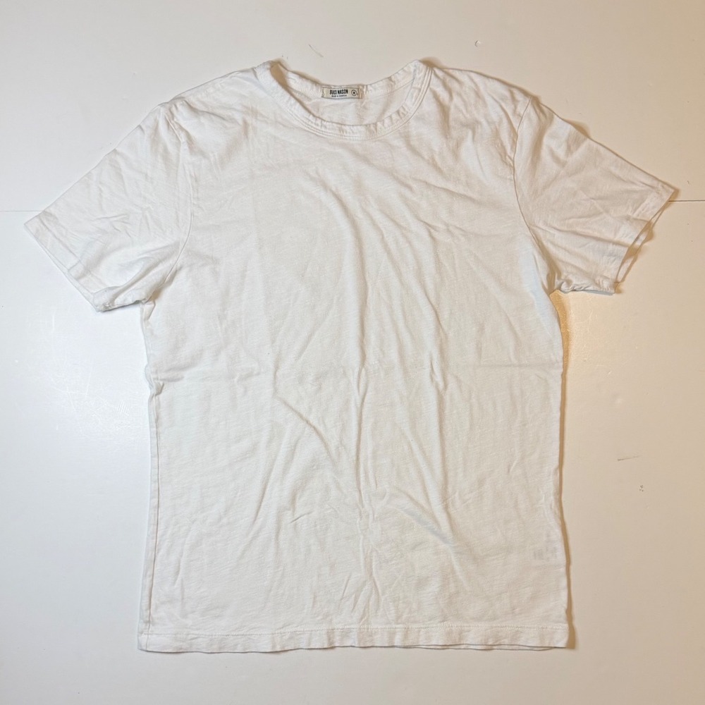Buck Mason T-Shirt Mens Medium White 100% Cotton Short Sleeve Crew Neck USA Made